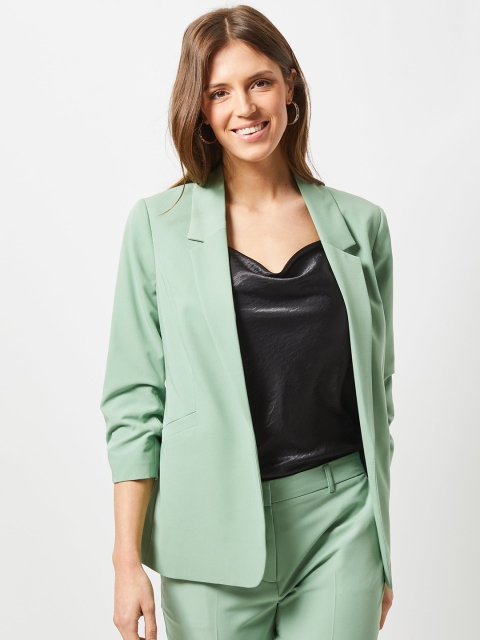 

DOROTHY PERKINS Women Sea Green Solid Front-Open Smart Casual Blazer
