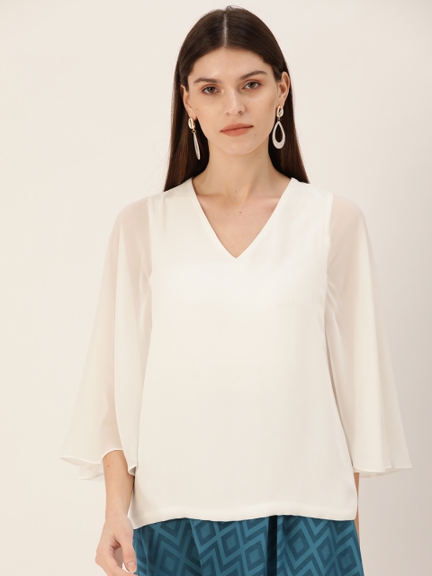 

DOROTHY PERKINS Women White Solid Top