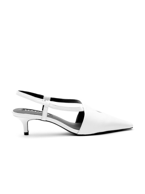 

MANGO Women White Leather Pumps