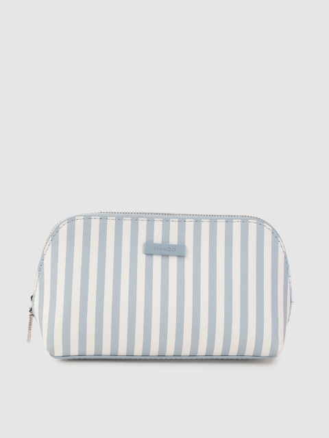 

MANGO Blue & White Striped Cosmetic Pouch