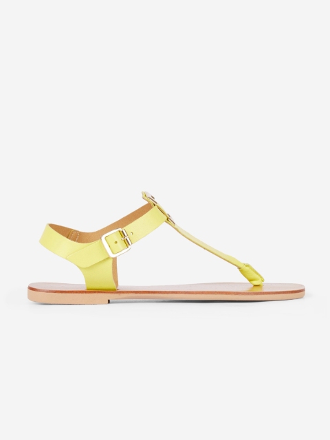 

DOROTHY PERKINS Women Yellow Solid T-Strap Flats