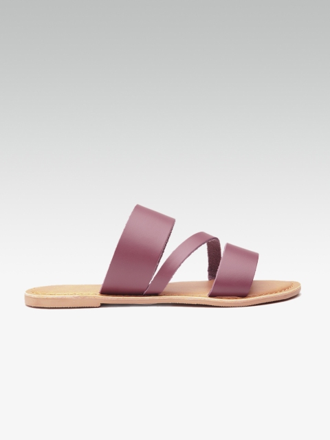 

DOROTHY PERKINS Women Maroon Solid Leather Open Toe Flats