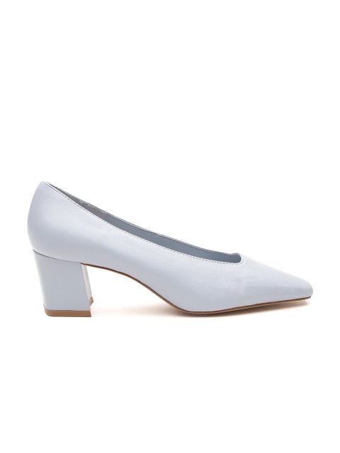 

MANGO Women Blue Leather Solid Pumps