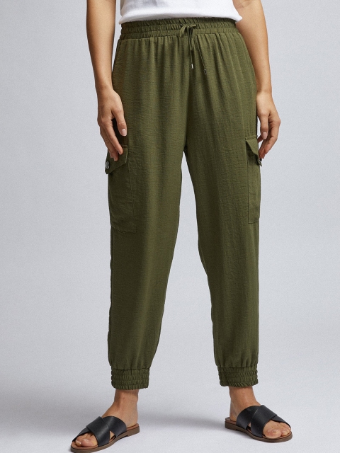 

DOROTHY PERKINS Women Olive Green Regular Fit Solid Petite Joggers