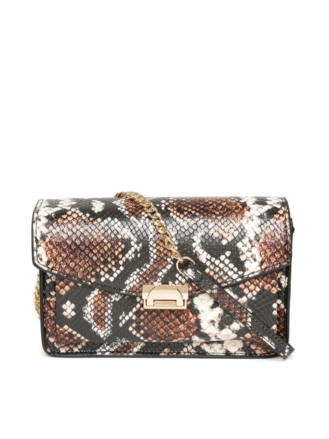

MANGO Black & Brown Snakeskin Pattern Sling Bag