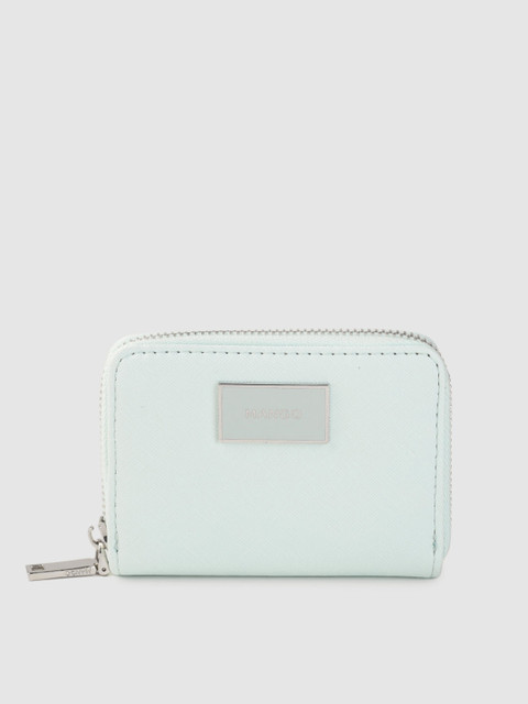 

MANGO Women Mint Green Solid Zip Around Wallet