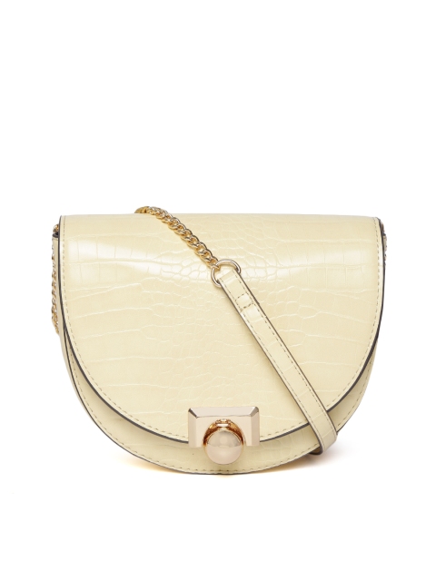 

MANGO Cream-Coloured Croc Textured Sling Bag
