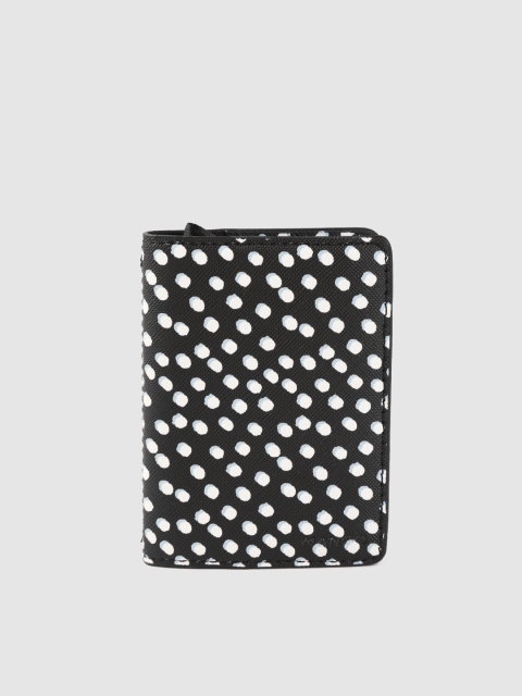 

MANGO Women Black & White Printed Card Holder