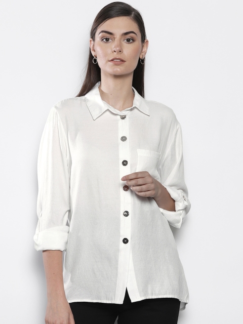 

DOROTHY PERKINS Women White Regular Fit Solid Casual Shirt