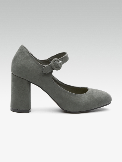 

DOROTHY PERKINS Women Charcoal Grey Solid Mary Janes