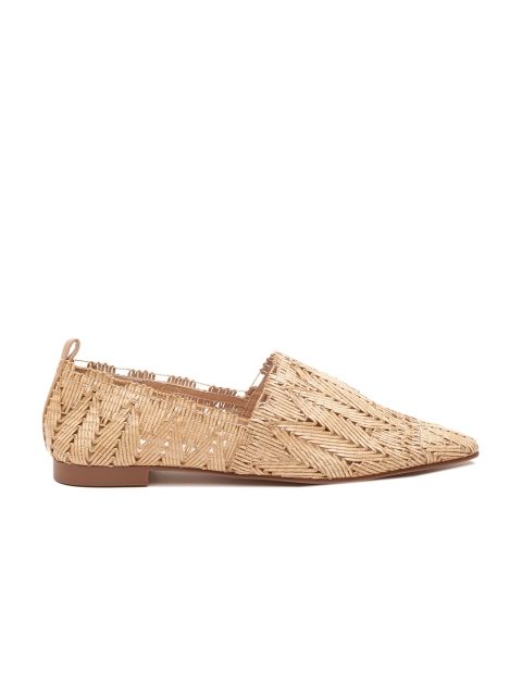 

MANGO Women Beige Jute Finish Slip-Ons