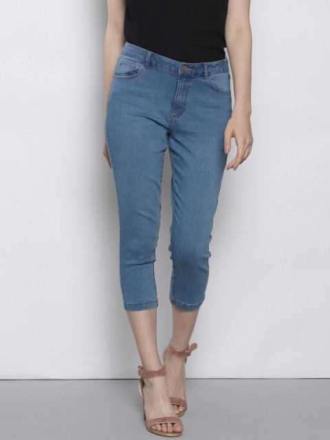 

DOROTHY PERKINS Women Blue Solid Regular Fit Capris