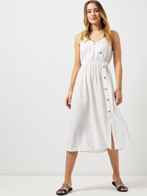 

DOROTHY PERKINS Women White Solid Wrap Dress