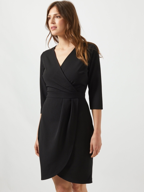 

DOROTHY PERKINS Women Black Wrap Dress