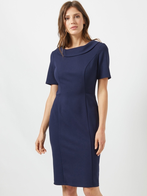 

DOROTHY PERKINS Women Solid Navy Blue Sheath Dress