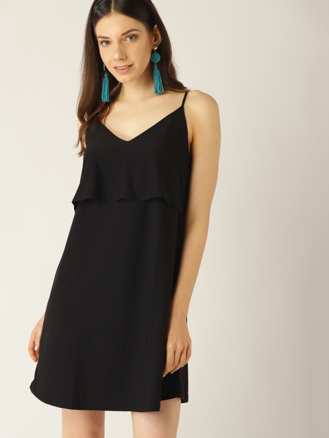 

MANGO Women Black Solid Layered A-Line Dress