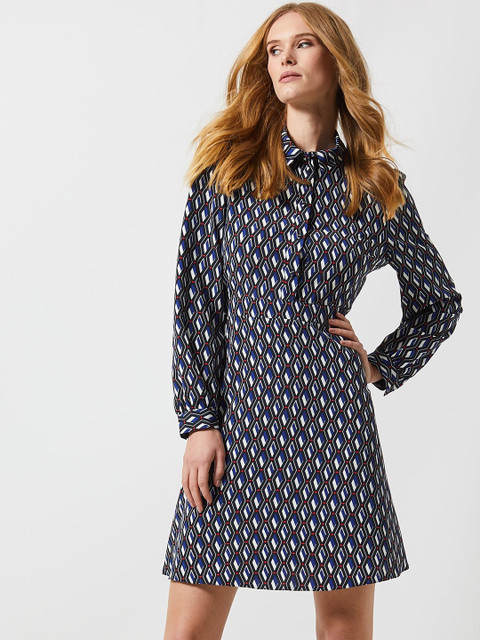 

DOROTHY PERKINS Women Blue & White Printed Shirt Dress