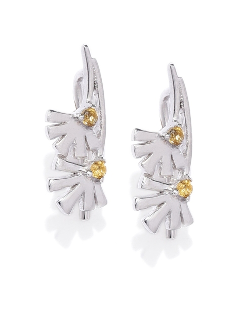 

Gehna Silver-Toned Contemporary 925 Sterling Silver Studs