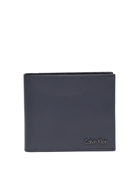 

Calvin Klein Jeans Men Navy Blue Solid Two Fold Leather Wallet