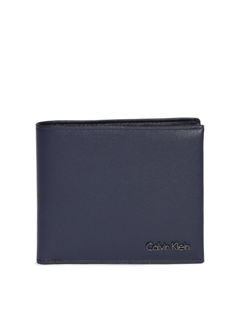 

Calvin Klein Jeans Men Navy Blue Leather Two Fold Wallet