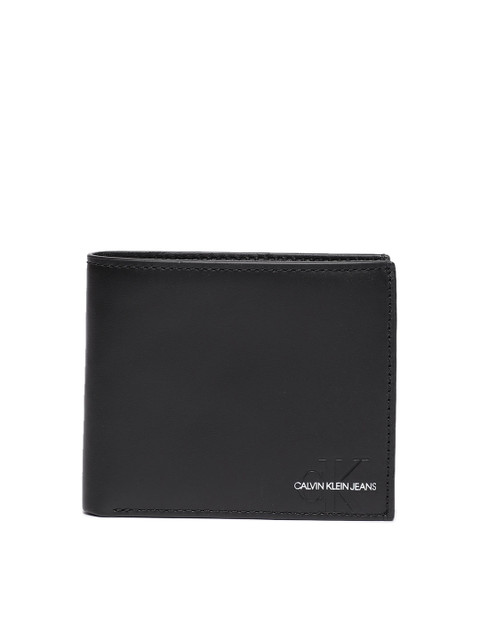 

Calvin Klein Jeans Men Black Solid Two Fold Leather Wallet