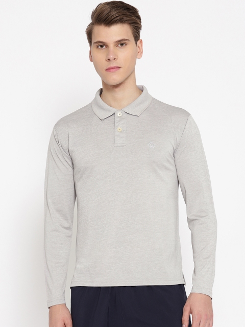

Chkokko Men Grey Solid Polo Collar Golf T-shirt