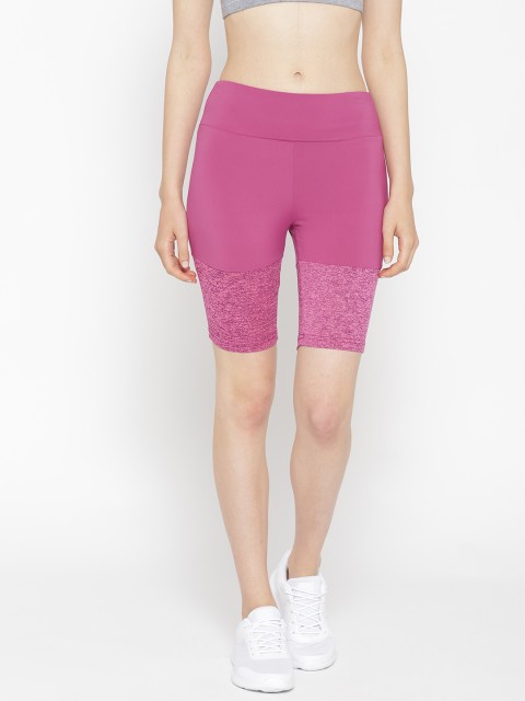 

Chkokko Women Purple Solid Slim Fit High-Rise Cycling Shorts