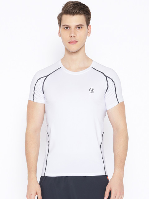 

Chkokko Men White Solid Round Neck Training T-shirt
