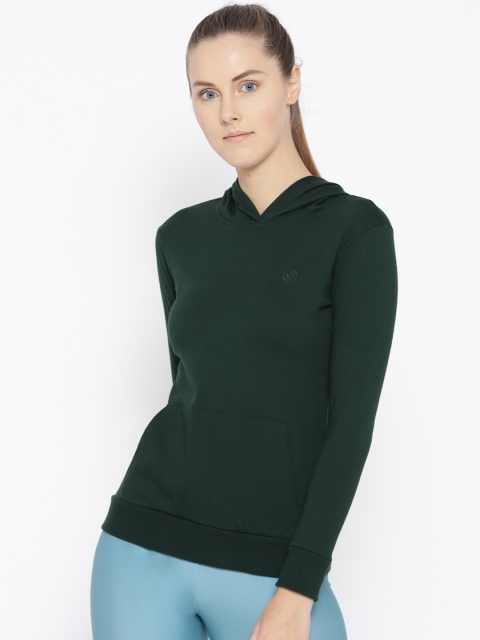 

Chkokko Women Green Solid Hooded Sweatshirt