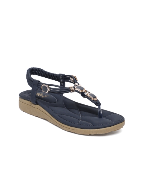 

Tresmode Women Navy Blue Solid Open Toe Flats