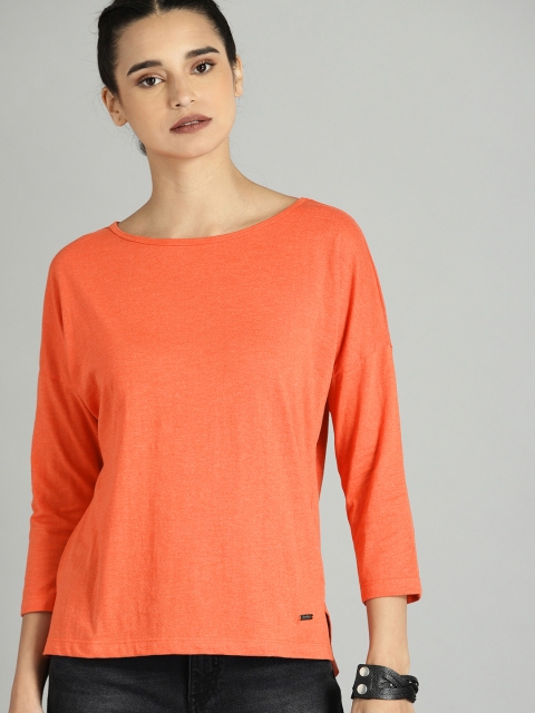 

Roadster Women Orange Solid Top