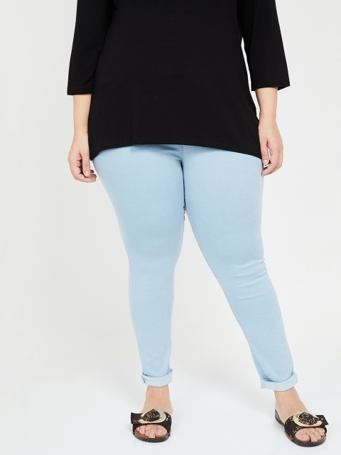 

nexus Plus Size Women Blue Skinny Fit Mid-Rise Clean Look Jeans