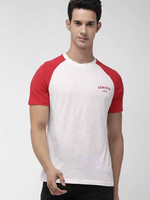 

Denizen From Levis Men White Solid Round Neck T-shirt