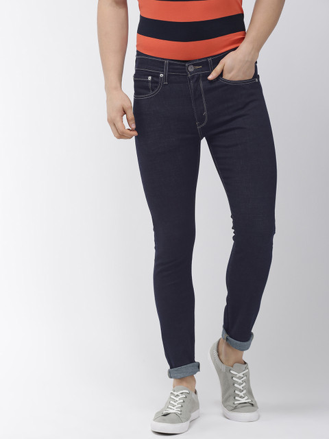 

Denizen From Levis Men Navy Blue Super Skinny Fit Mid-Rise Clean Look Stretchable Jeans