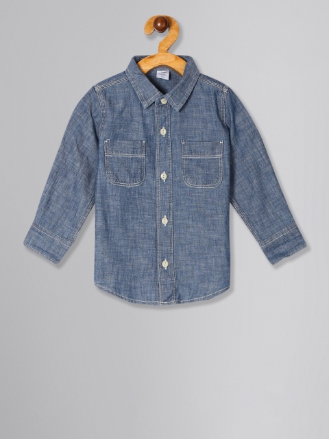 

GAP Boy's Chambray Shirt, Blue