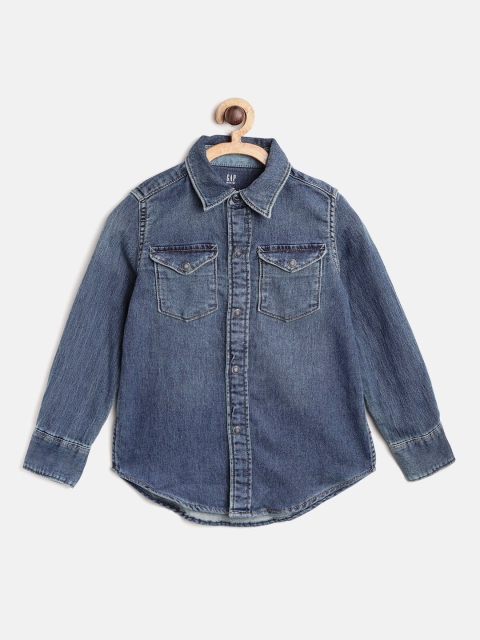 

GAP Boy's Denim Shirt, Navy blue