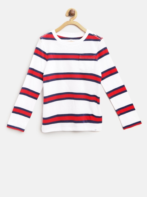 

GAP Boy Stripe Long Sleeve T-shirt, White