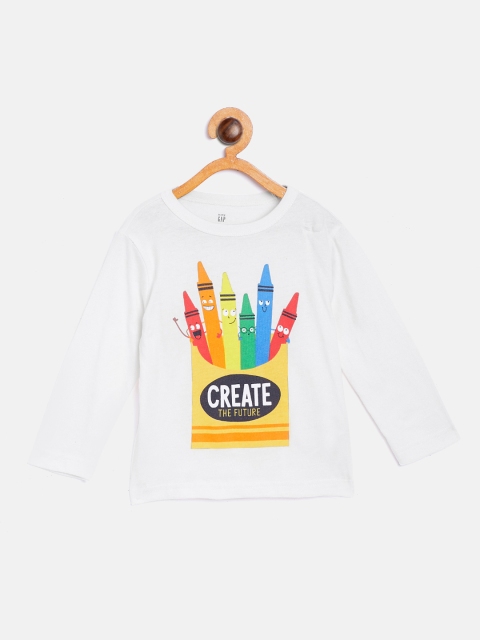 

GAP Boys Graphic Long Sleeve Pure Cotton T-shirt, White
