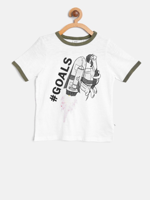 

GAP Boy's Flippy Sequin Short Sleeve T-Shirt, White