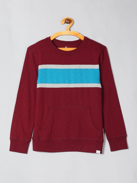 

GAP Boys Maroon & Blue Colourblocked Sweatshirt