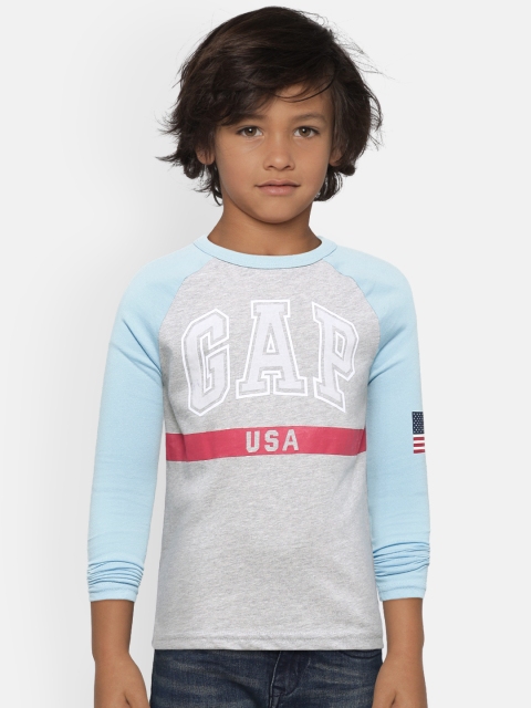 

GAP Boys Logo Raglan T-shirt, Grey melange