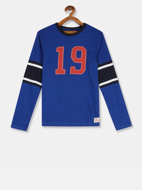 

GAP Boys Blue Printed Round Neck T-shirt