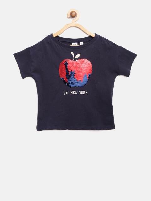 

GAP Girls Flippy Sequin Graphic T-shirt, Navy blue
