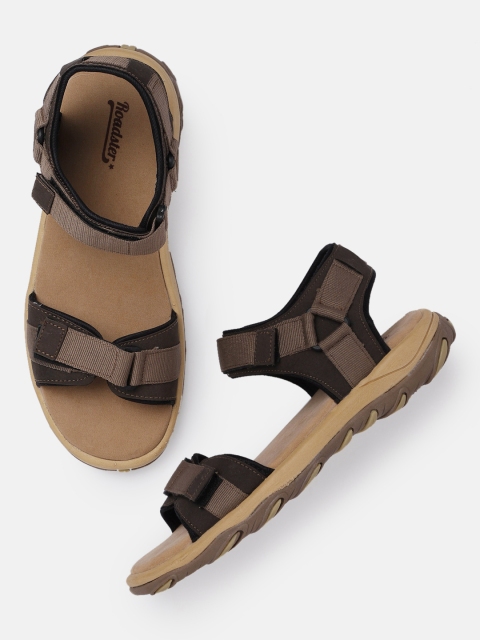 

Roadster Men Brown Solid Sports Sandals