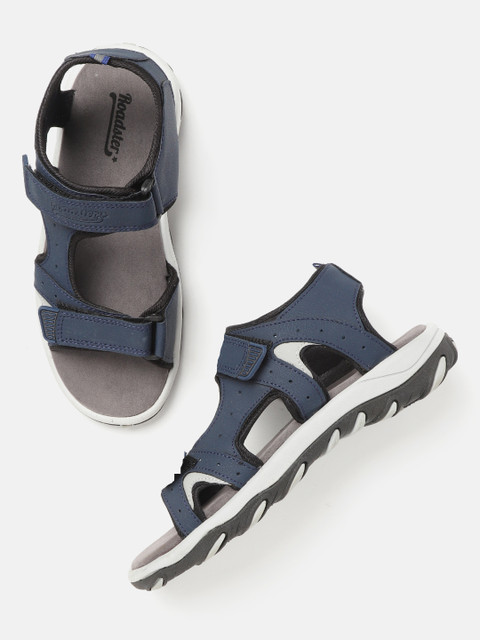

Roadster Men Navy Blue Solid Sports Sandals