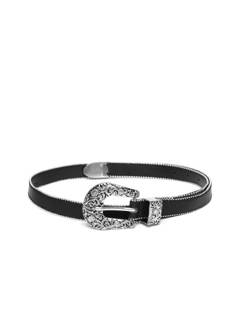 

MANGO Women Black Embellished Belt