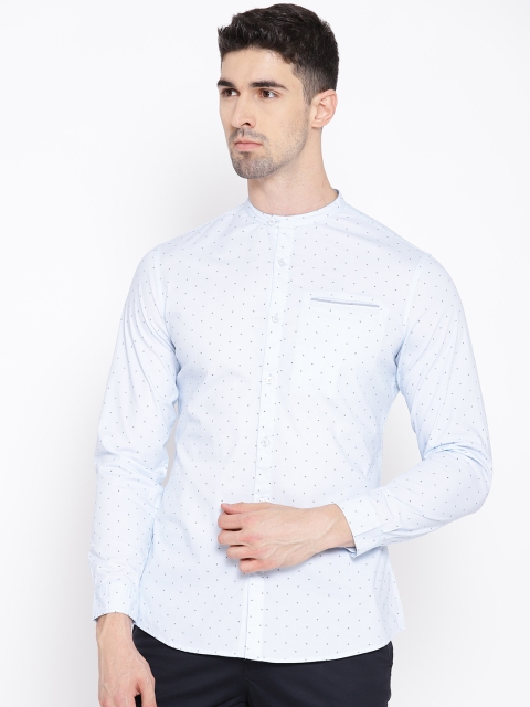 

Sangria Men Blue Slim Fit Printed Casual Shirt