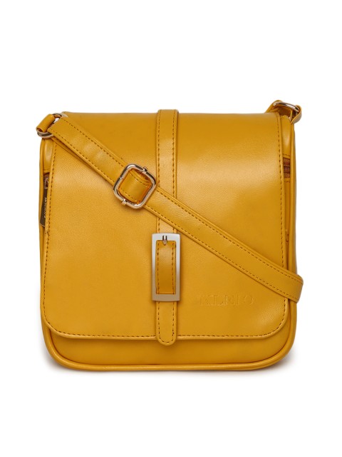 

KLEIO Mustard Yellow Solid Sling Bag