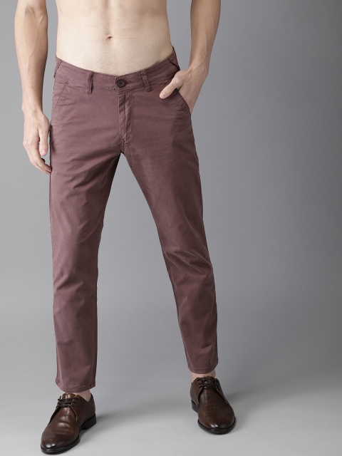 

HERE&NOW Men Brown Regular Fit Solid Chinos