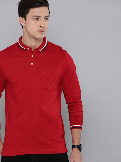 

Indian Terrain Men Red Regular Fit Solid Polo Collar T-shirt